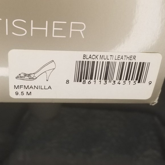 Black-Marc Fisher Peep Toe Leather Platform Pump - Picture 6 of 8